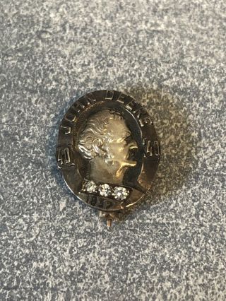 Vintage 10k Gold Diamond John Deere 40 Year Service Pin With Three Diamonds
