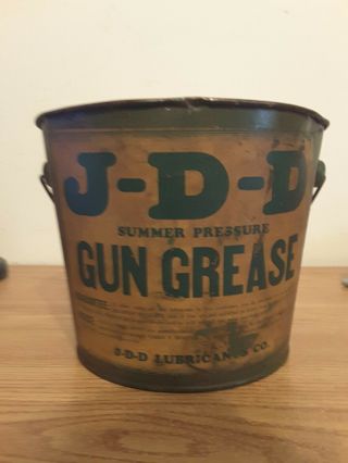 Vintage  J - D - D  Gun Grease Can John Deere Dealer Taylor Impl Glenwood,  Iowa