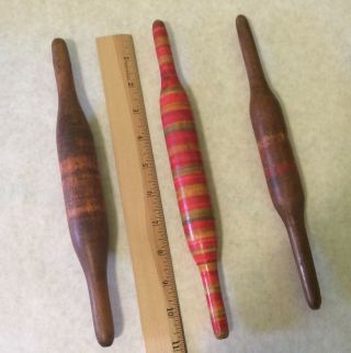 Early Large Wood Ideal Style Bobber Floats - 3 Different Rare Vintage Art
