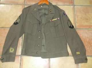 Ww2 Us Ike Jacket 36r Us Army Pacific W/patches Badges