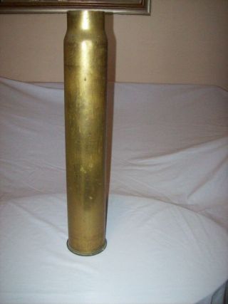 Ww Ii U.  S.  Navy Empty Brass Artillery Shell Casing 3 In Mark 7