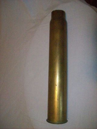 WW II U.  S.  Navy Empty Brass Artillery Shell Casing 3 IN Mark 7 3
