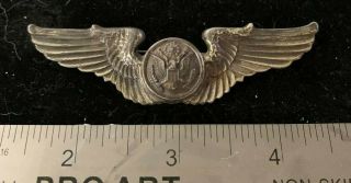 Ww2 Army Air Corp Enlisted Crew Wings - Early Issue - Sterling - 3 " - Pinback