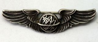 Wwii Usaac Sterling Silver Navigator Wing Pin 2 "