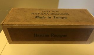 Rare Vintage Antique Bering Havana Wood Cigar Box With Us Stamp Tampa Florida