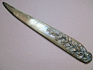Important French Art Nouveau Bronze Letter Opener Signed 11 1/4 Inch1