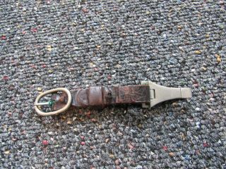 Wwii German Dagger Hanger Brown Leather Unmarked For Ring