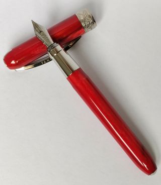 Visconti Rembrandt Magnetic Cap Red Fountain Pen,  Medium Nib