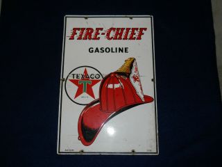 Vintage Porcelain Texaco Fire Chief Gas Pump Sign