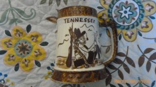 Vtg.  " Cash Family Pottery " Hand - Painted Large Mug Hillbilly Moonshine Dated 1945