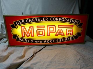 Large Lighted Mopar Parts Direct Connection Dealer Sign Hemi Mopar Service Sign