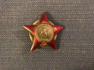 Russian Ussr Soviet Order Red Star Medal Badge World War 2 Silver