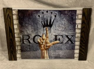 Rolex The Hand Watch Framed Store Display Wall Art Picture 16.  5”w X 24”t Awesome