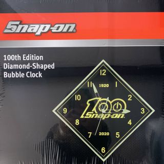 Snap - On Tools 100th Anniversary Diamond Shape Bubble Light Wall Clock Nib