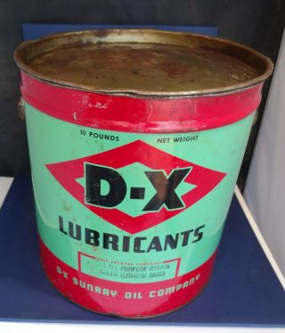 D - X Dx 10 Lbs Grease Can Vintage Antique Oil Can