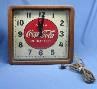 Orig 1930s Coca Cola Selecto Clock Drink Coca Cola In Bottles Clock Face & Frame