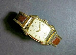 Vintage Benrus 10k Gold Filled 17 Jewels Wristwatch W/fancy Lugs -