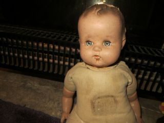 Vintage Ideal Baby Doll Molded Hair Sleepy Eyes Cloth Body Composition 22 " Doll