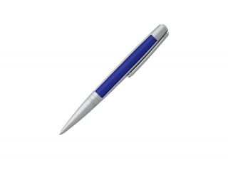 S.  T.  Dupont Defi Ball Point Pen,  Blue With Brushed Chrome,  405718 No Box