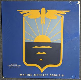 Vintage World War 2 Buy Us War Stamps Marine Aircraft Group 21 Naval Poster Navy