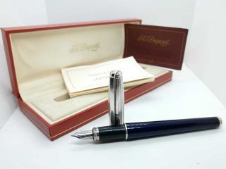 S.  T.  Dupont Fidelio Fountain Pen 14k,  Silver Sterling Cover