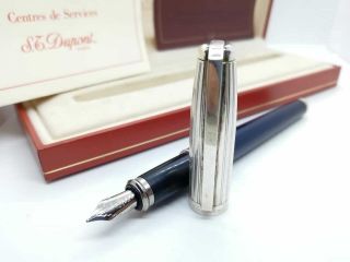 S.  T.  Dupont Fidelio Fountain Pen 14k,  silver sterling cover 2