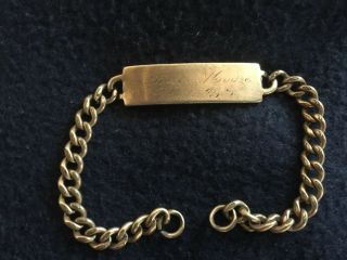 Wwii Usmc Sweetheart Bracelet Marine Corps Ww2 Vintage Sterling Silver Gold