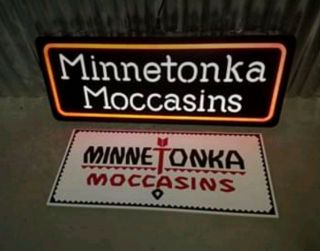 3ft Minnetonka Moccasin Advertising Sign Shoe Footwear Store Neon Color Lighted