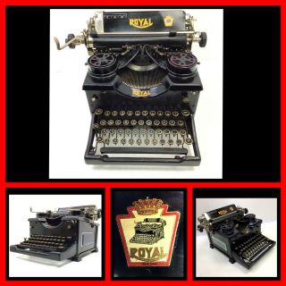 Royal Model 10 Typewriter Double Pane Windows,  Serial 1405918 - 1931