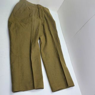WW2 US Army Military Pants Wool Trousers Olive Green Button fly 32x31 2