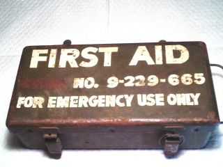 Vintage Military First Aid Kit Us Army 9229665 Small Ideal Infantry Field Jeep