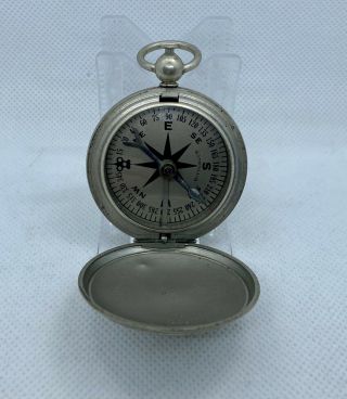 World War 2 Era Wittnauer Compass Us Army Issue Pocket Watch Style