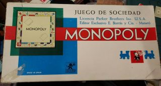 1968 Vintage Monopoly Board Game Made In Spain Spanish Version Rare