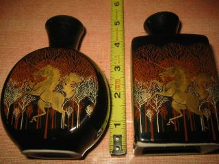 2 Vintage Otagiri Unicorn Vase Hand Crafted Hand Painted Japan