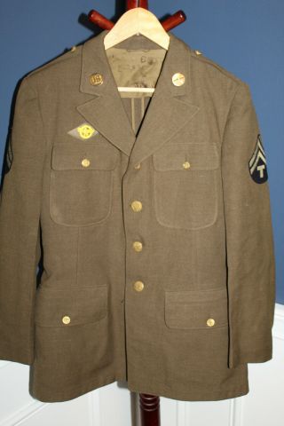 Early Ww2 U.  S.  Army Infantry T/5 Soldiers Uniform Jacket W/insignia 41d