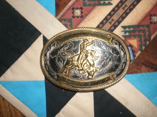 Vintage Western Horse German Silver Rodeo Cowboy Belt Buckle Not Engraved