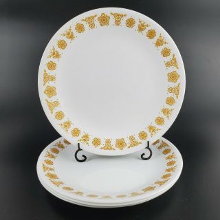 Set Of 4 Vintage Butterfly Gold Luncheon Plates 8.  5 " Harvest Yellow