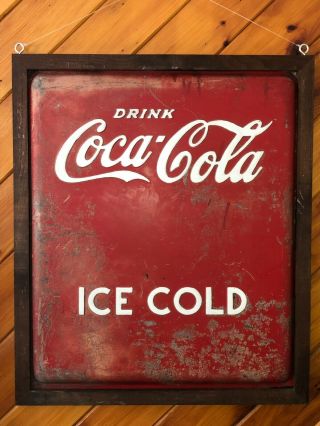 Framed Vitg 27x32 Coca - Cola Soda Coke Pop Ice Cold 50 