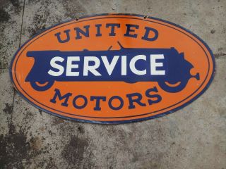 Porcelain United Service Motors Sign Size 20 " X 36 " Inch