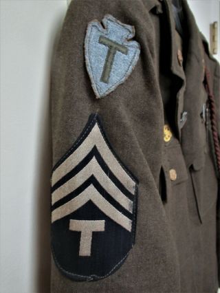 WW2 US Army Wool Jacket Military Uniform with Patches,  Ribbons,  Badge and Pants 3