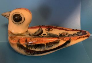 Vintage Mexican Ceramic Glazed Pottery Duck Bird Folk Art Figurine