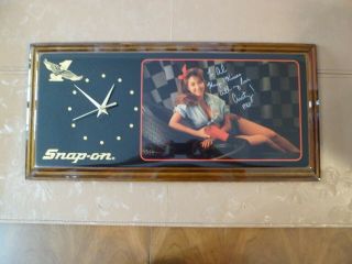 Vintage Snapon Snap On Tool Girl Clock Signed Model Mac Tools Snapon Racing