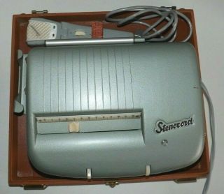 Vintage Stenocord Type D Stenograph Recorder Machine 1950 ' s with Case Dictation 2