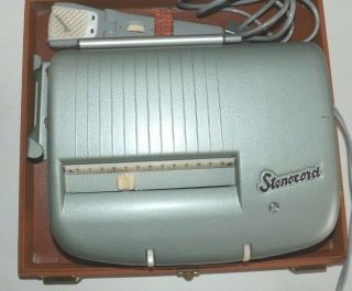 Vintage Stenocord Type D Stenograph Recorder Machine 1950 ' s with Case Dictation 3
