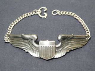 Wwii Us Army Sterling Air Corps Pilot Wing Bracelet Gunner Crew Bomber Aaf