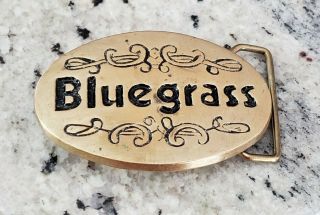Vintage 1978 Tennessee Bluegrass Solid Brass Belt Buckle Made By Baron