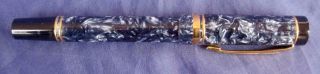Parker Duofold Roller Ball Pen Blue Pearl Marbled No Box Uk