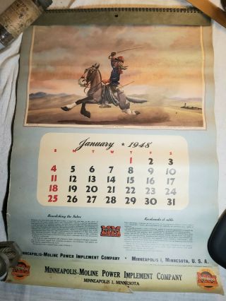 1948 Minneapolis - Moline Tractor Advertising Large Wall Calendar F.  Molina Campos