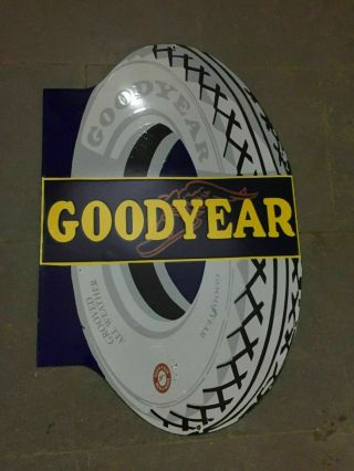 Porcelain Goodyear Enamel Sign Size 36 " X 23 " Inches
