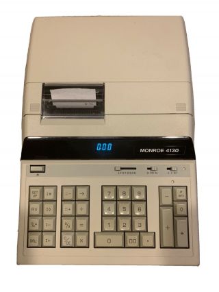 Vintage Monroe 4130 Full Size Business Adding Machine W/cover Desktop